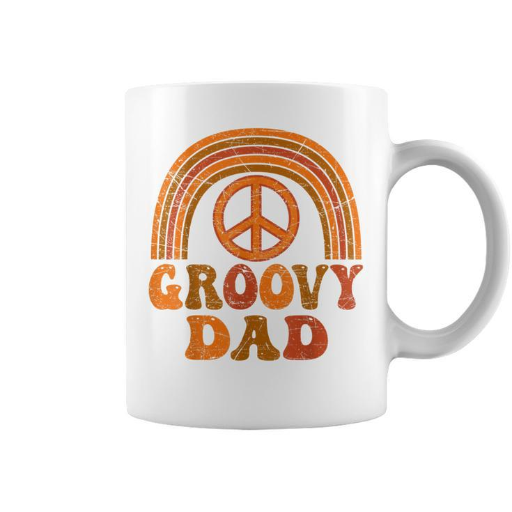 Mens Groovy Dad 70S Aesthetic Nostalgia 1970S Retro Dad Hippie  Coffee Mug