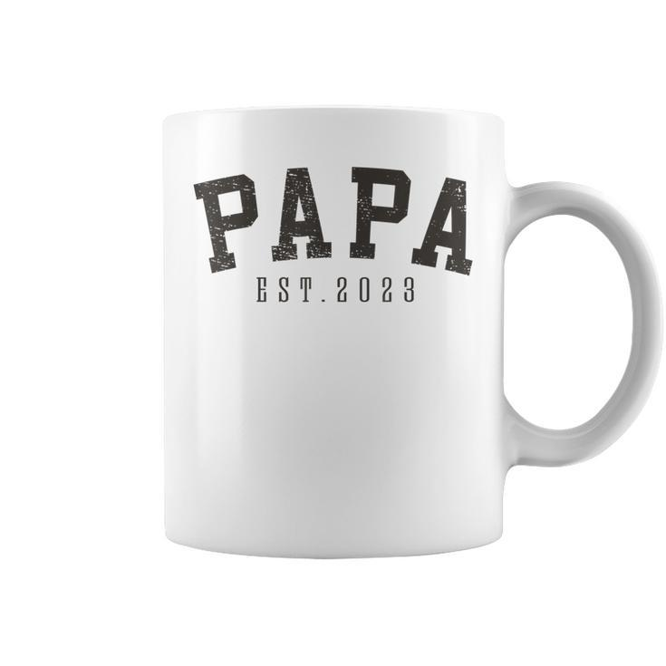 Mens Papa Est 2023 Papa To Be Gifts New Grandfather Fathers Day  Coffee Mug