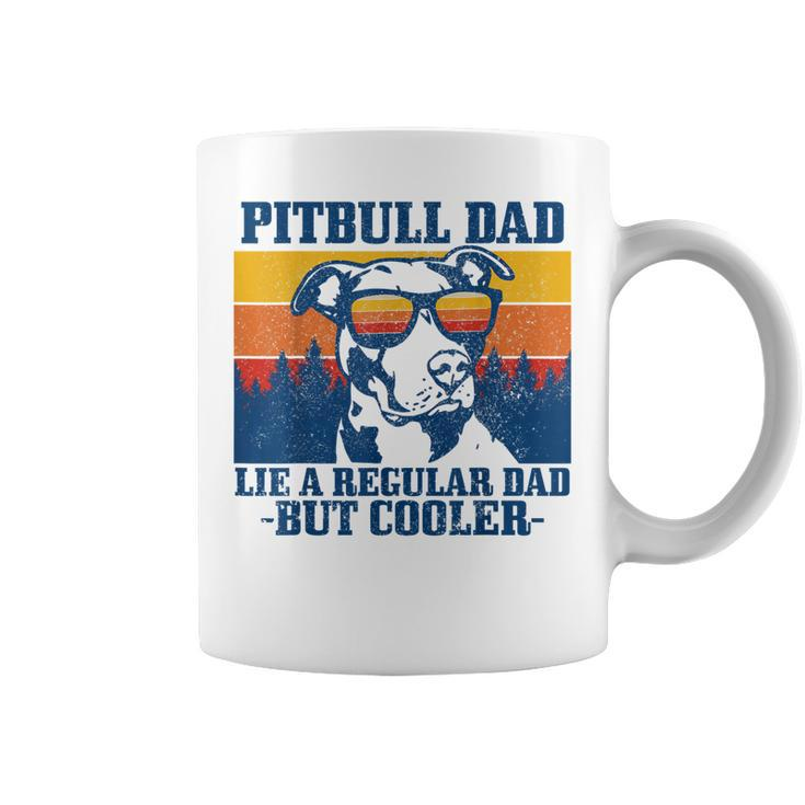 Mens Pitbull Dad Vintage Funny Dog Fathers Day Pitbull  Coffee Mug