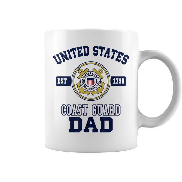 Mens Proud Us Coast Guard Dad  Military Pride T  Coffee Mug