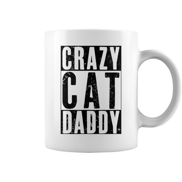 Mens Vintage Crazy Cat Daddy  Funny Best Cat Dad Ever  Coffee Mug
