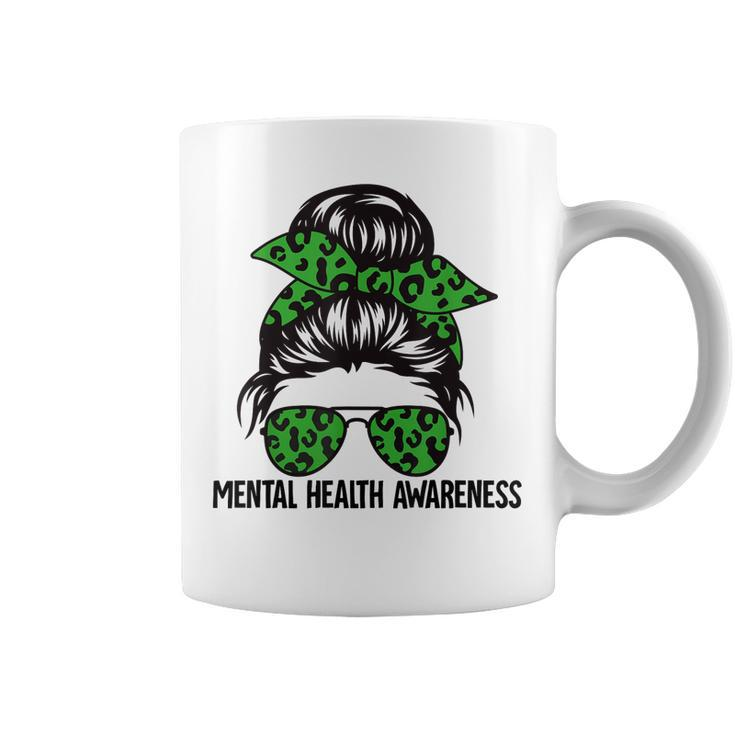 Messy Bun Mental Health Awareness Mental Health Matters  Coffee Mug