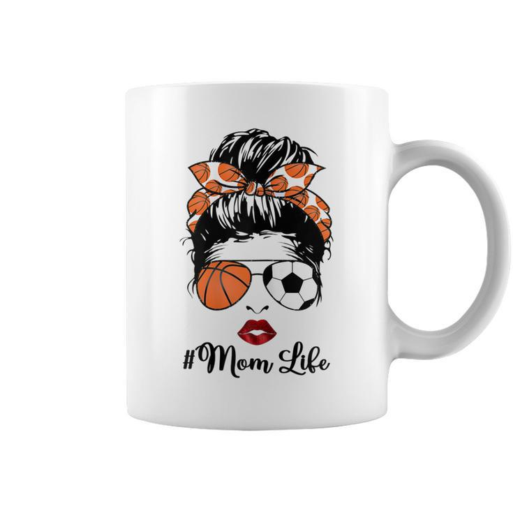 Mom Life Basketball Soccer Mom Bandana Mothers Day Messy Bun  Gift For Womens Coffee Mug