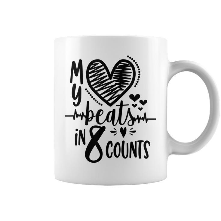 My Heart Beats In 8 Counts | Cheerleader  Coffee Mug