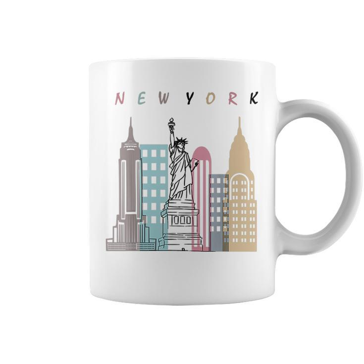 Nyc New York City Manhattan Skylines Statue Of Liberty  Coffee Mug