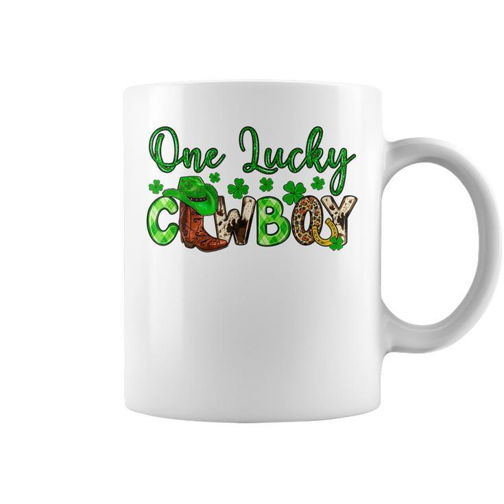 One Lucky Cowboy Shamrock Rodeo Horse St Patricks Day  Coffee Mug