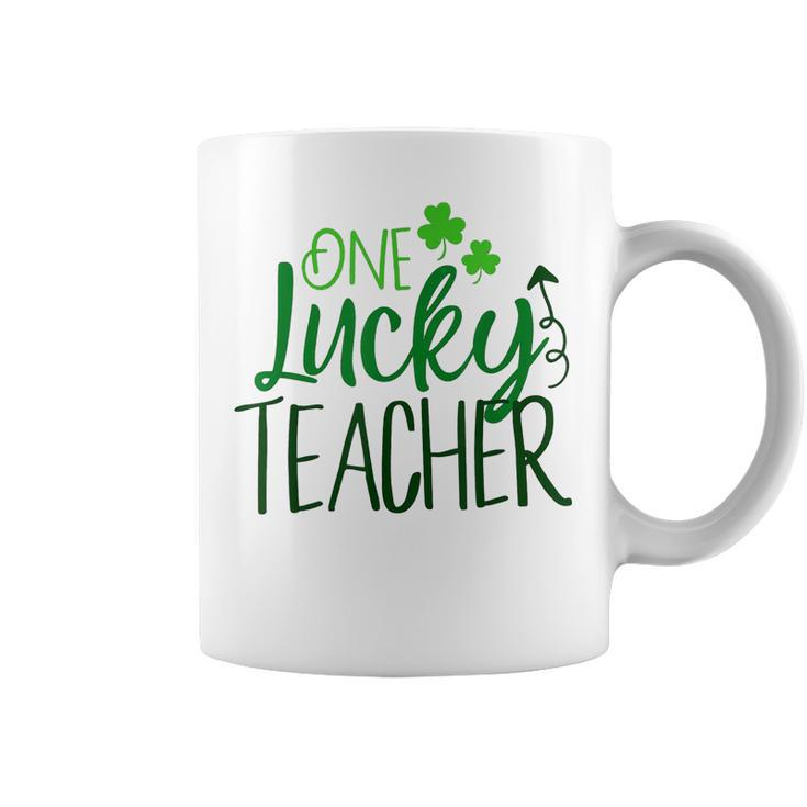 One Lucky Teacher Cute Educator St Patricks Day Shamrock  Coffee Mug