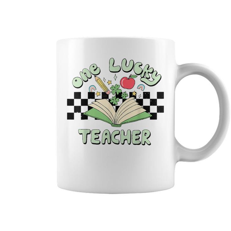 One Lucky Teacher Happy St Patricks Day Irish Shamrock Coffee Mug