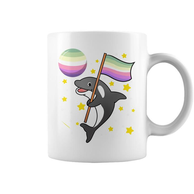 Orca In Space Genderfae Pride   Coffee Mug