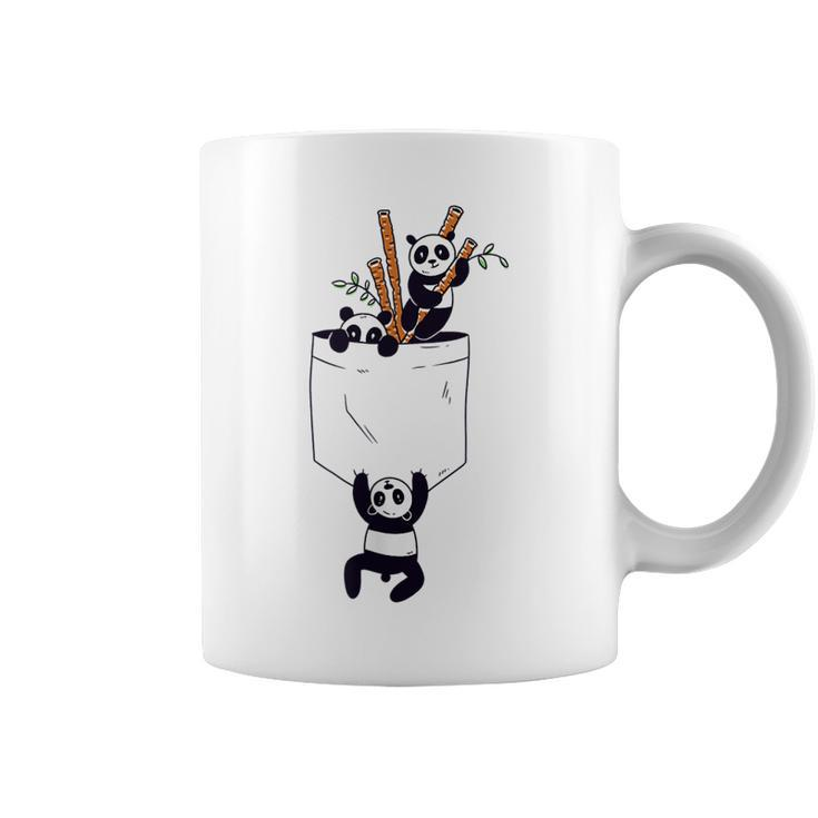 Panda In Pocket Cute Kawaii Panda Bear Playing In Pocket  Coffee Mug