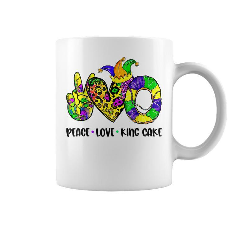 Peace Love King Cake Mardi Gras Carnival Costume Purple  Coffee Mug