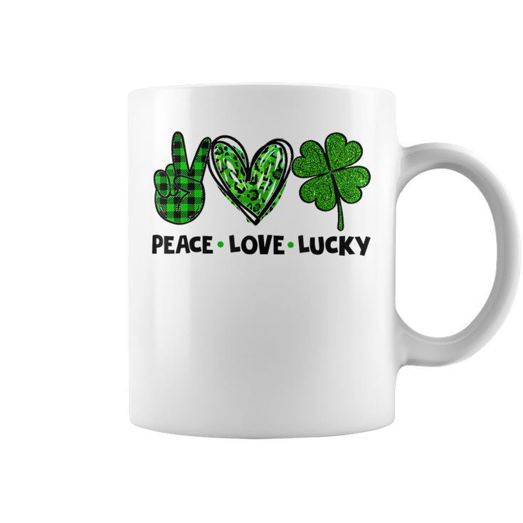 Peace Love Luck Lucky Clover Shamrock St Patricks Day  Coffee Mug