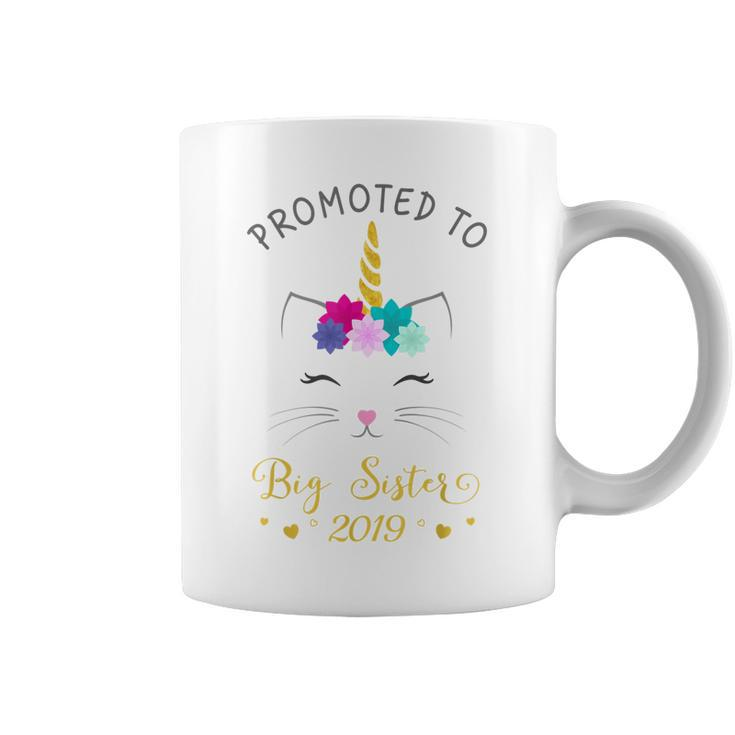 Promoted To Big Sister  2019 Cat Caticorn  Girls Coffee Mug