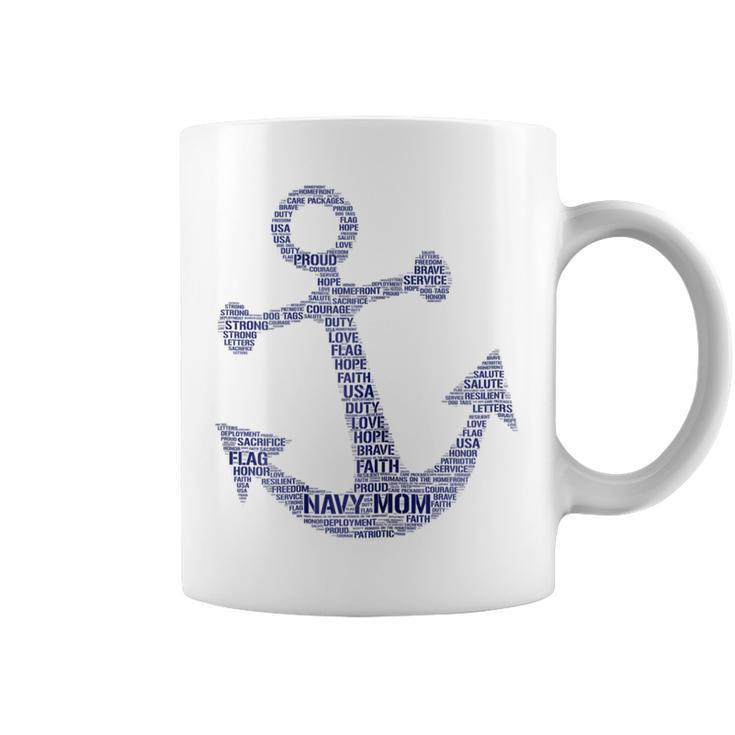 Proud Navy Mom Anchor Gift For Womens Coffee Mug