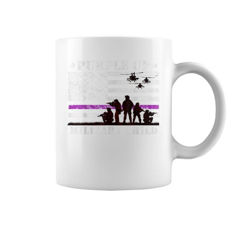 Purple Up For Military Kids Child Month Us Flag Coffee Mug