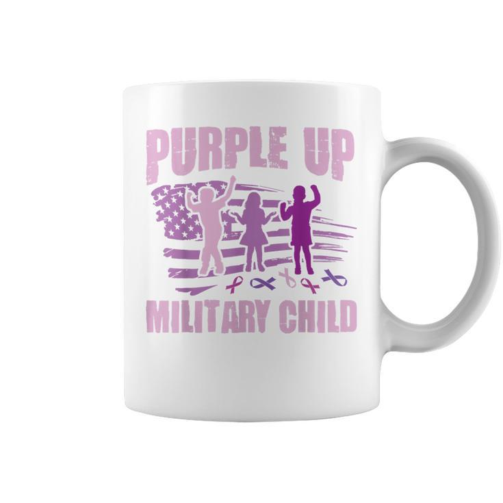 Purple Up Military Child Us Flag Military Child Awareness  Coffee Mug