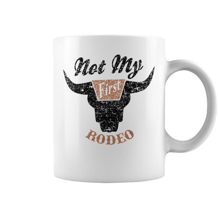 Retro Bull Skull Not My First Rodeo Western Country Cowboy Coffee Mug