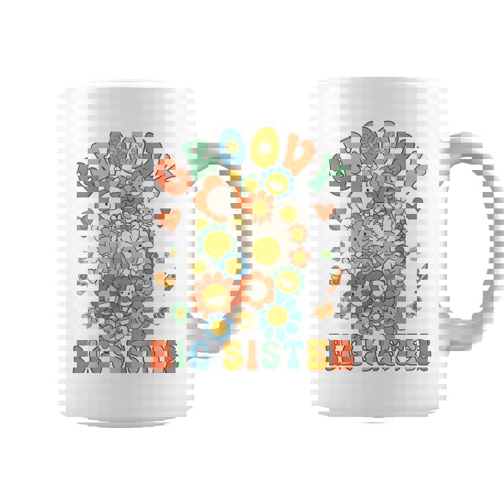 Retro Groovy Big Sister Groovy Birthday Matching Family Coffee Mug