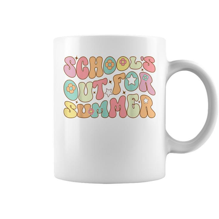 Retro Groovy Schools Out For Summer Graduation Teacher Kids  Coffee Mug