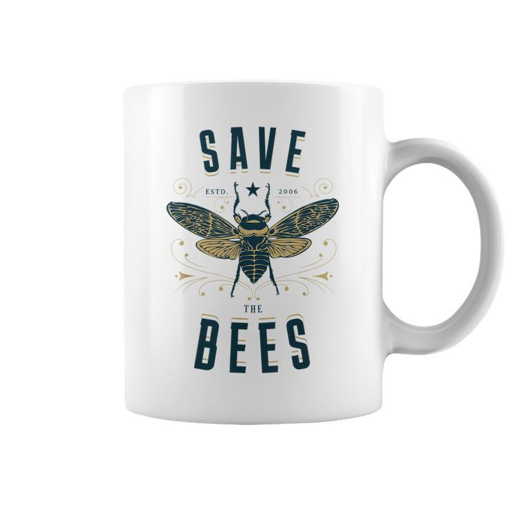Retro Save The Bees Apiary  Bee Beekeeper Earth Day  Coffee Mug