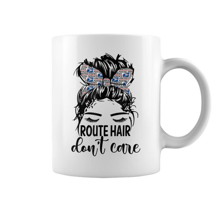 Route Hair Dont Care Messy Bun Mom Funny Mothers Day Womens  Coffee Mug