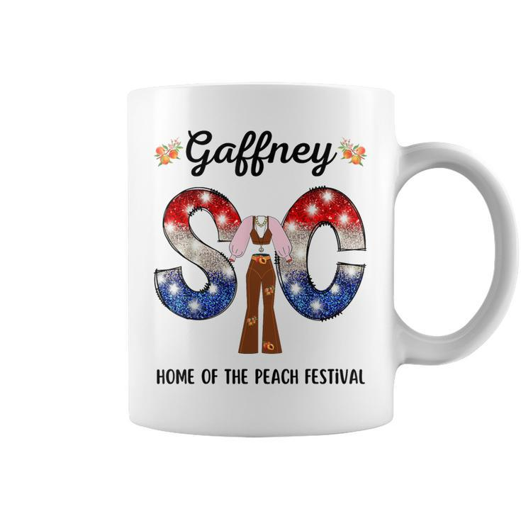 Sc Gaffney South Carolina Peach Festival Us Flag Letters P  Coffee Mug