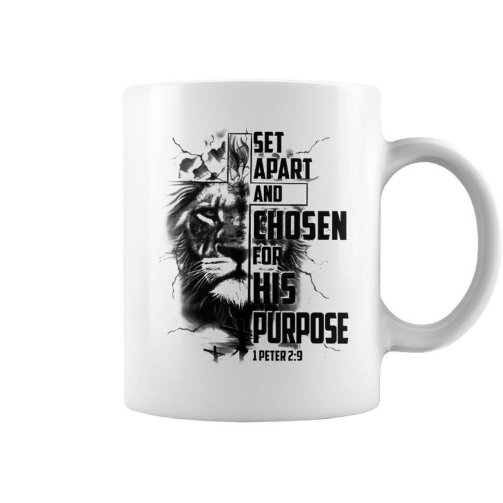 Set Apart And Chosen For His Purpose Lions Cross Christian  Coffee Mug