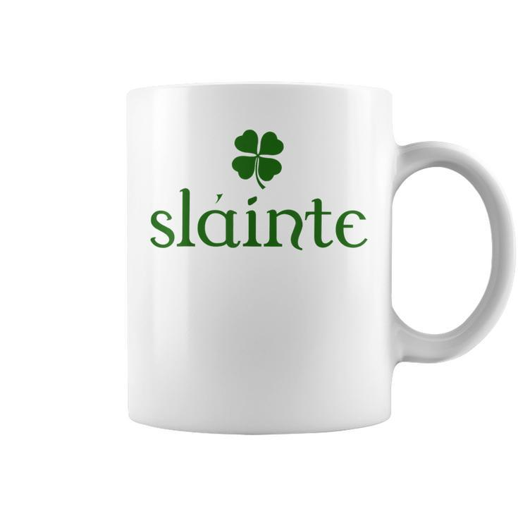 Slainte Lucky Shamrock St Patricks Day Matching Coffee Mug