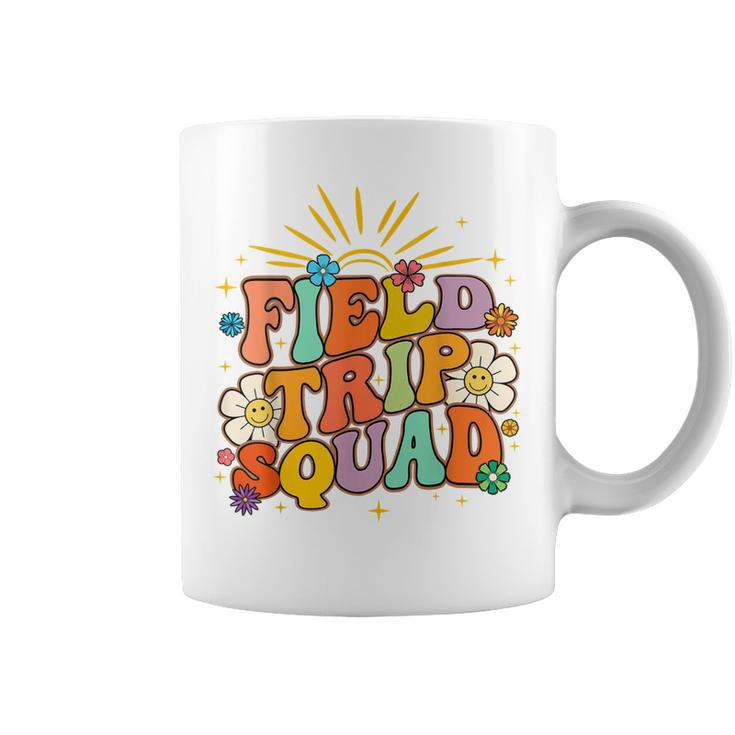 Smile Face Field Trip Squad Retro Groovy Field Day 23 Hippie Coffee Mug