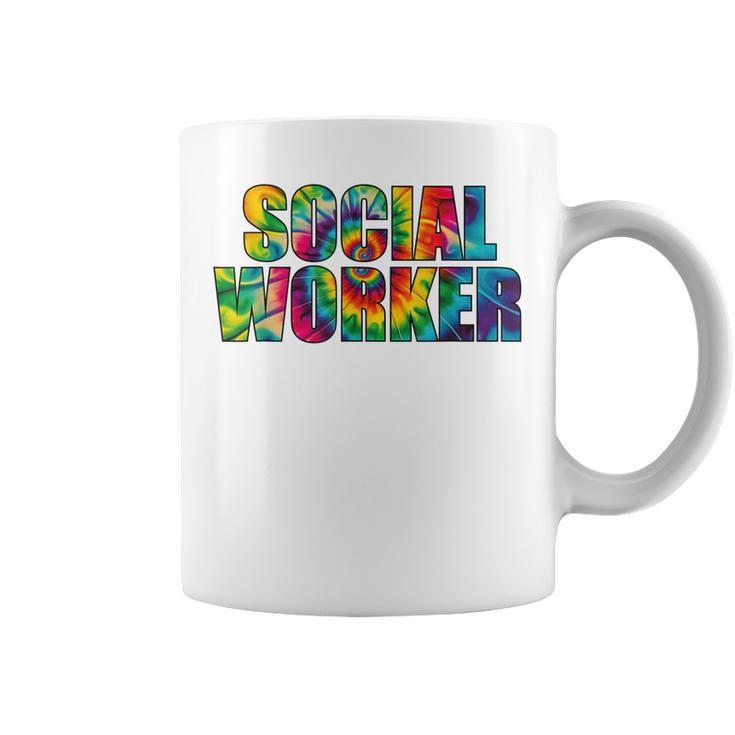 Social Worker Tie Dye Women 2023 School Social Worker  Coffee Mug