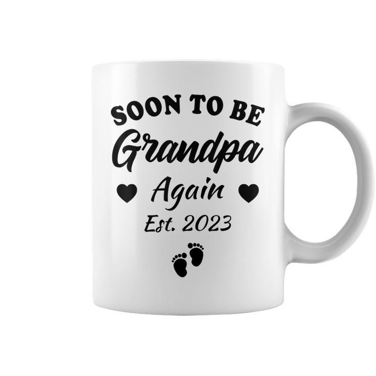 Soon To Be Grandpa Again 2023 Baby Announcement Novelty Gift For Mens Coffee Mug