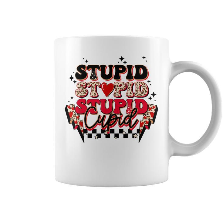 Stupid Cupid Retro Groovy Valentines Day Lightning Bolt  Coffee Mug