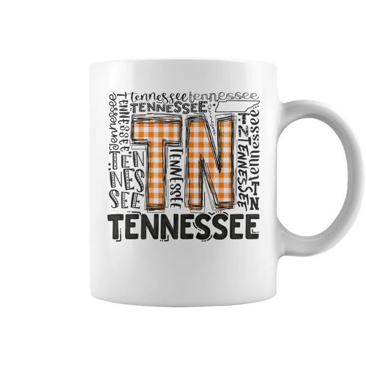 Tennessee State Flag Orange Plaid Tn   Coffee Mug