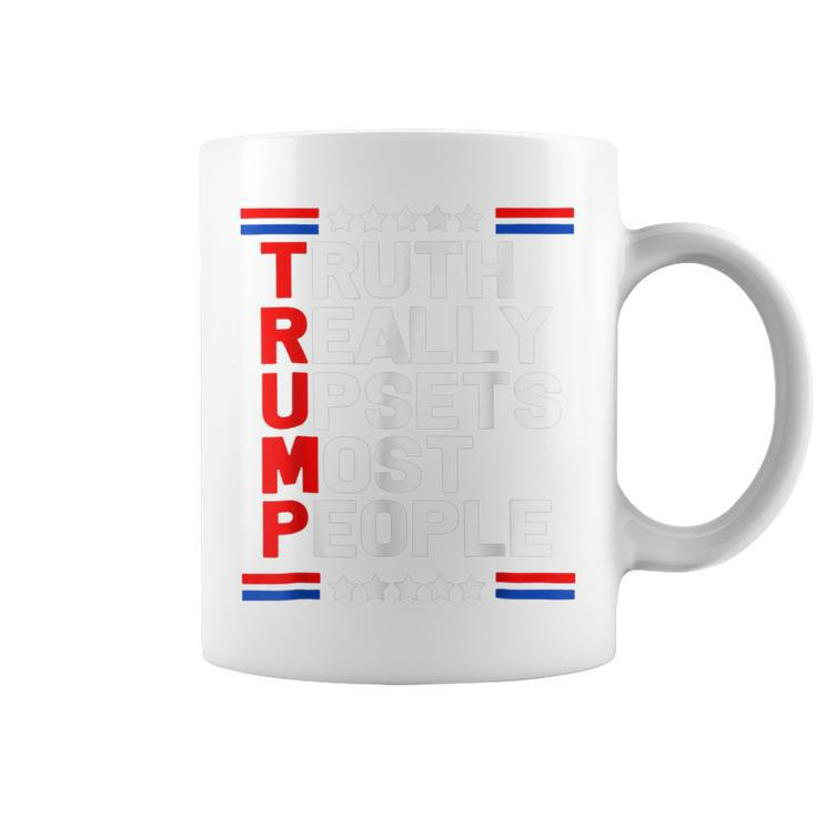 Trump 2024 Trump Truth Really Upset Most People America Flag  Coffee Mug