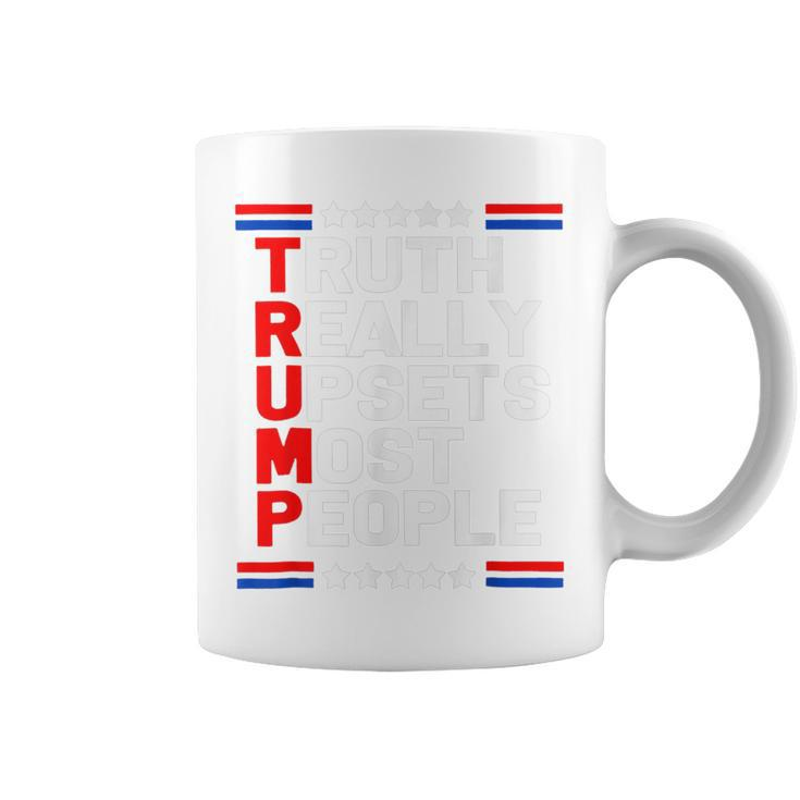Trump 2024 Trump Truth Really Upset Most People America Flag   V2 Coffee Mug