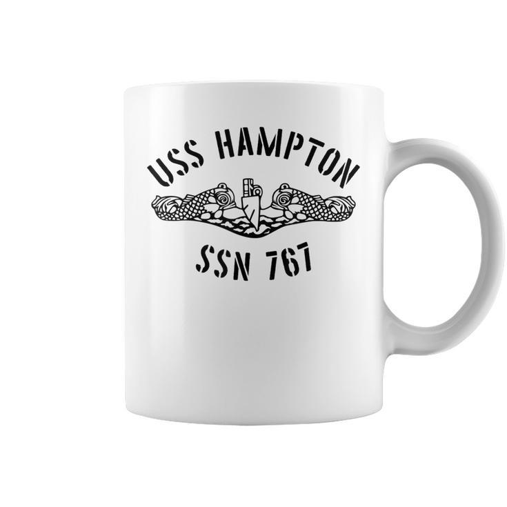 Uss Hampton Ssn 767 Attack Submarine Badge Vintage  Coffee Mug