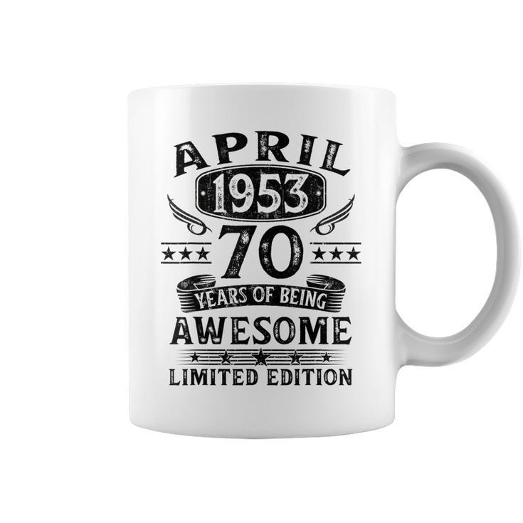 Vintage 70 Year Old Gift 70Th Birthday For Men April 1953  Coffee Mug