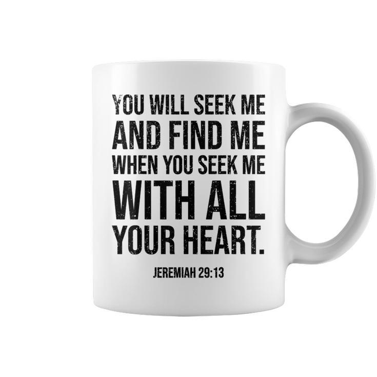 Vintage Christian Bible Verse You Will Seek Me And Find Me  Coffee Mug