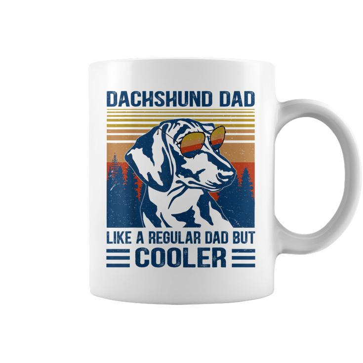 Vintage Dachshund Dad Like A Regular Dad But Cooler Funny  Coffee Mug