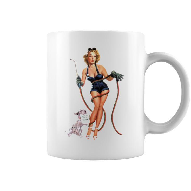 Vintage Sexy Welder Pinup Girl Coffee Mug