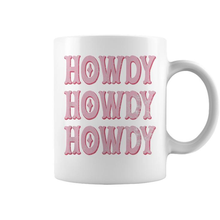 Vintage White Howdy Rodeo Retro Cowgirl & Cowboy Texas Gifts  Coffee Mug