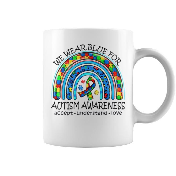 We Wear Blue For Autism Awareness Neurodiversity Adhd Special Ed Teacher Social Worker Coffee Mug