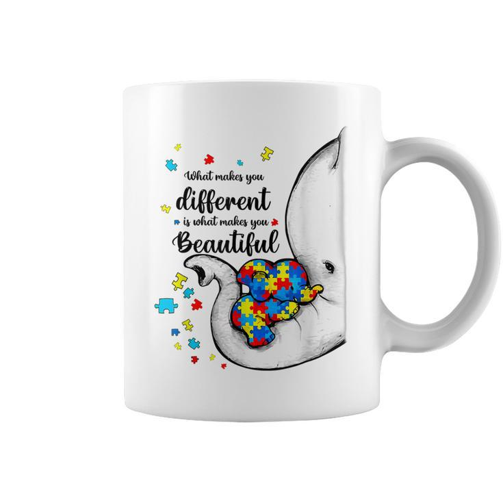 What Makes You Different Autism Child Elephant Mom Awareness  Coffee Mug