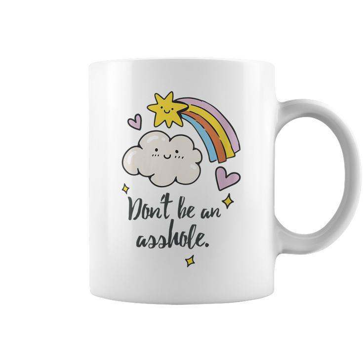 Womens Dont Be An Asshole Vintage Funny Rainbow & Star Psa  Coffee Mug