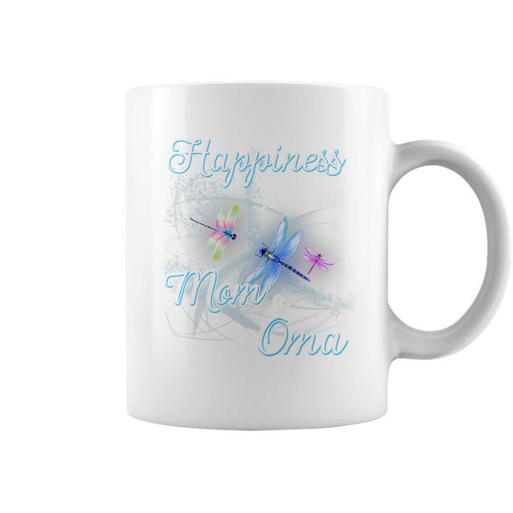 Womens Dragonfly Happiness Is Being A Mom And Oma   Coffee Mug