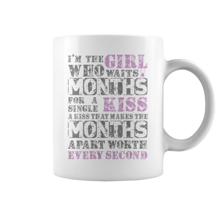 Womens Girl Who Waits Months | Military Girlfriend Apparel  Coffee Mug