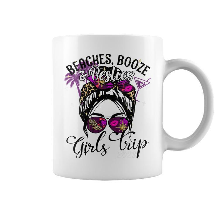Womens Girls Trip 2023 Best Friend Beaches Booze And Besties  Coffee Mug