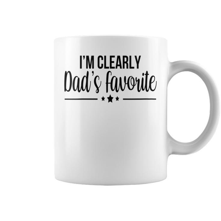 Womens Im Clearly Dads Favorite Son Daughter Funny Cute  Coffee Mug