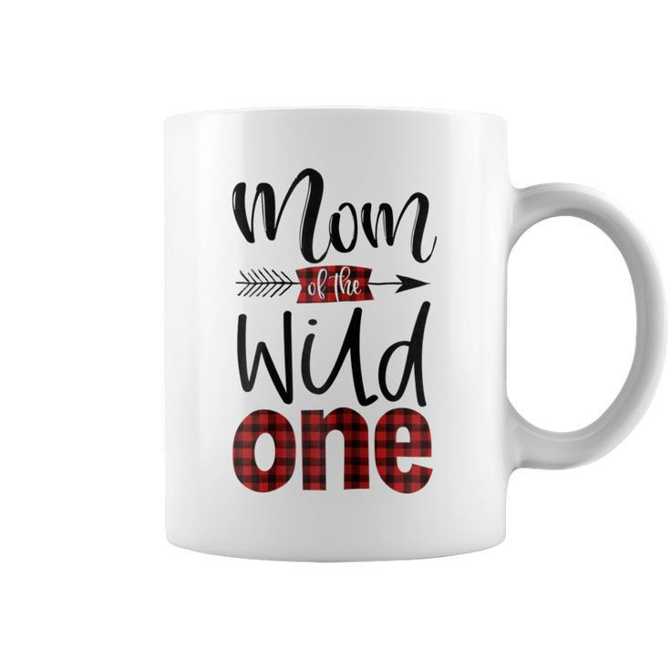 Womens Mom Of The Wild One Shirt Plaid Lumberjack 1St Birthday Tee Coffee Mug
