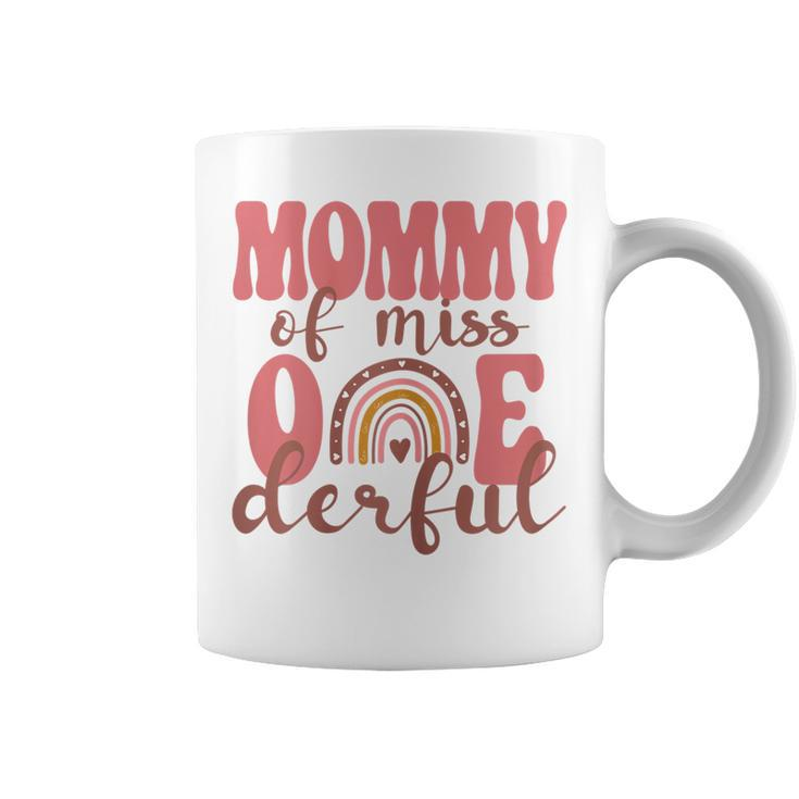 Womens Mommy Of Little Miss Onederful  1St Bday Boho Rainbow  Coffee Mug